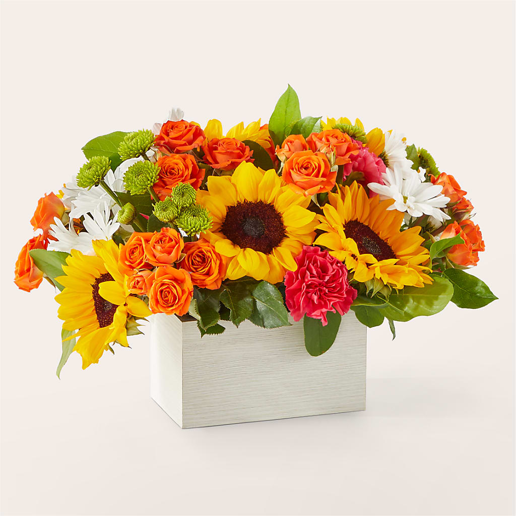 Sun-drenched Blooms Box Bouquet – Fairfield Florist, Fairfield CT