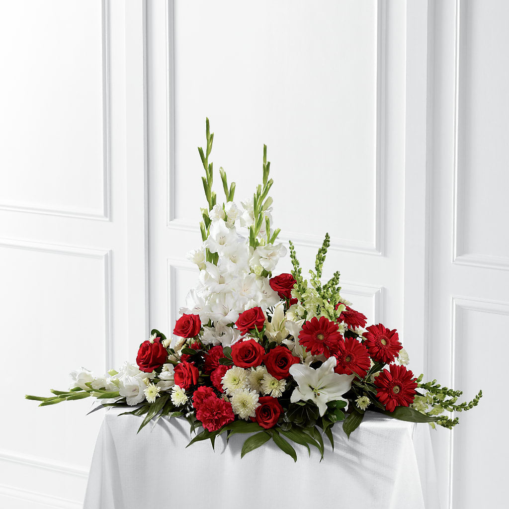 Crimson & White Arrangement – Fairfield Florist, Fairfield CT