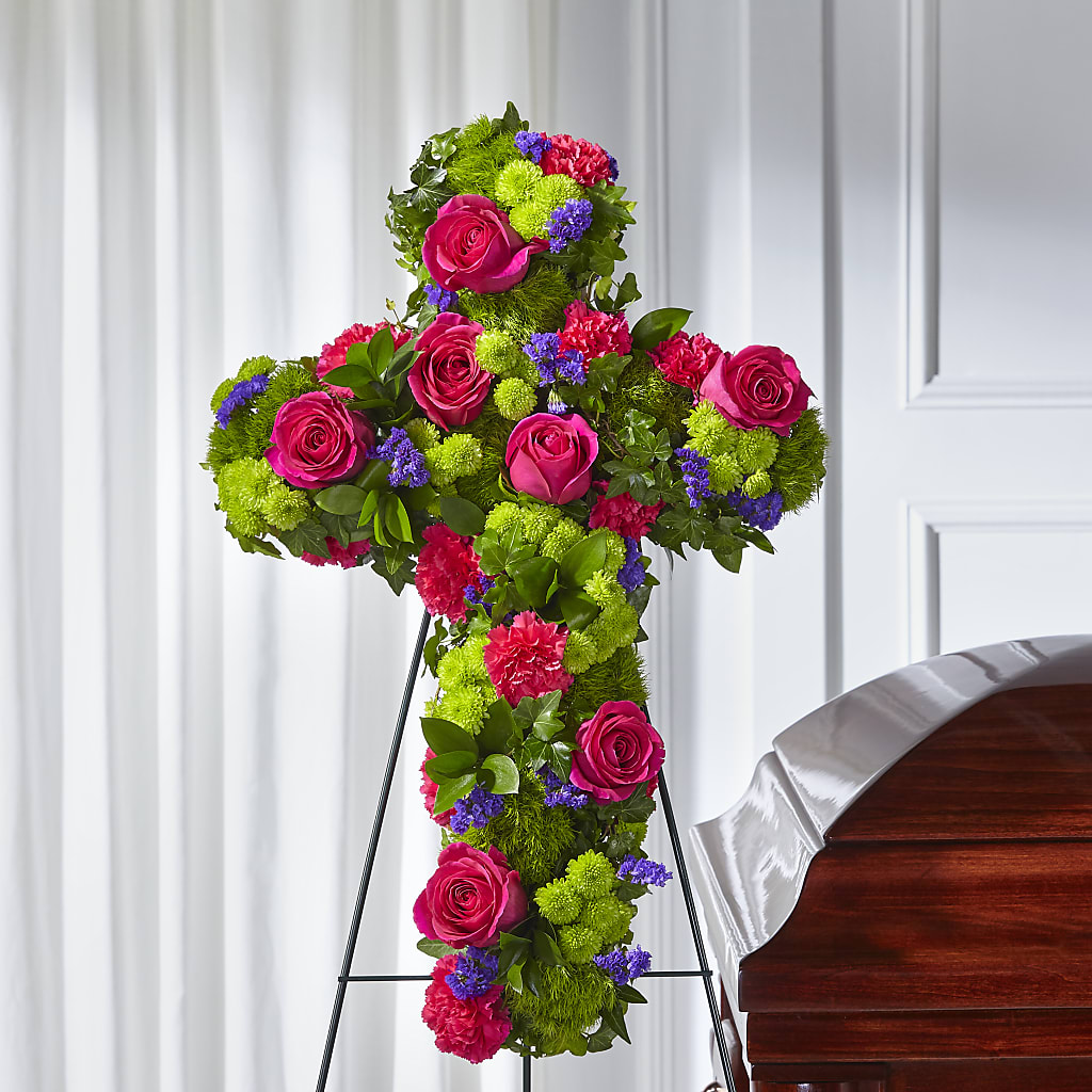 Tribute Rose Floral Cross – Fairfield Florist, Fairfield CT