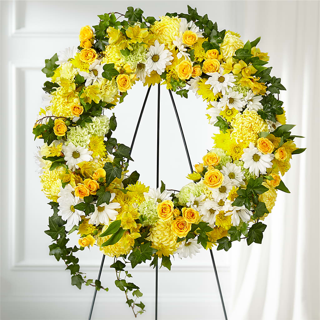 Golden Remembrance Wreath – Fairfield Florist, Fairfield CT