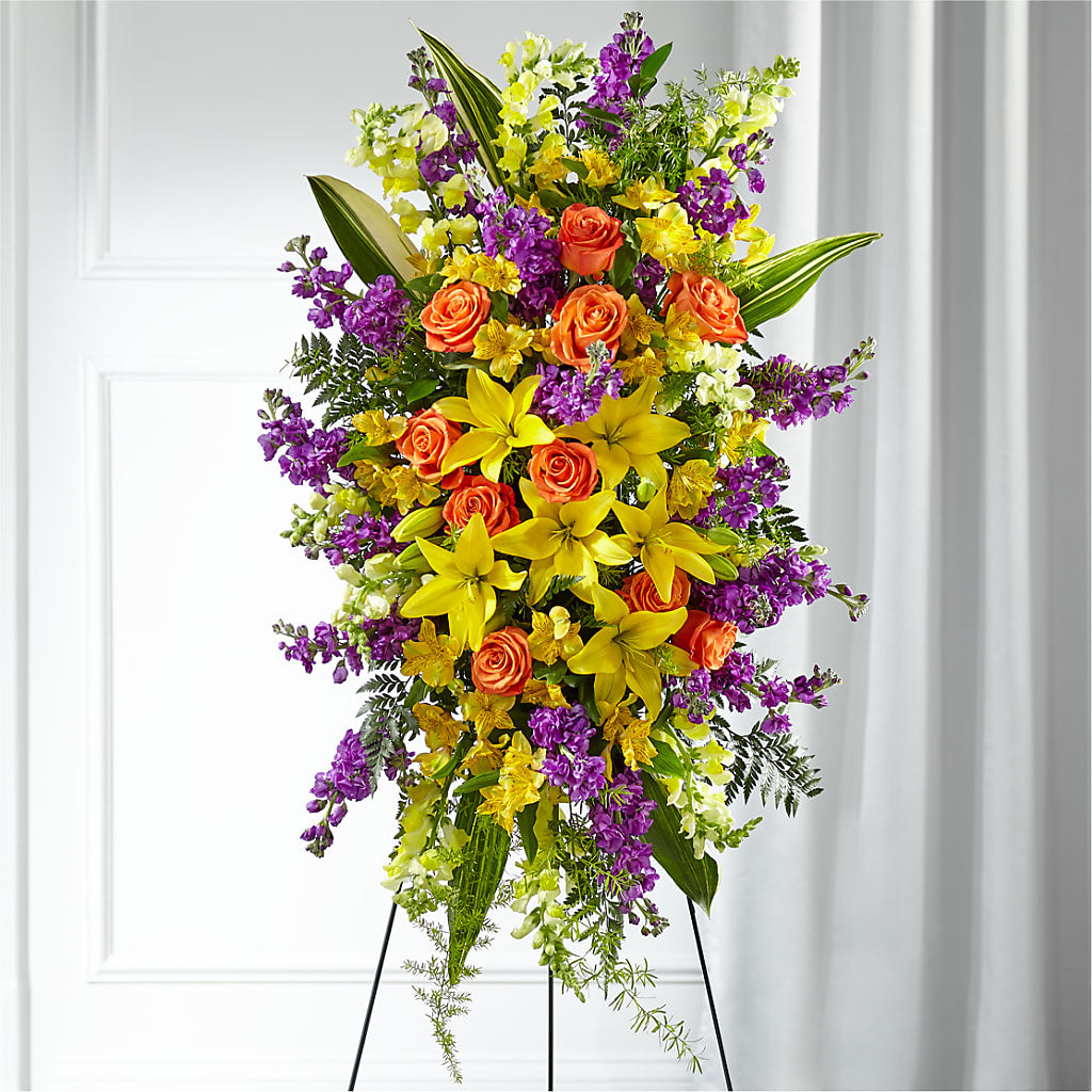 Thoughtful Prayers Standing Spray – Fairfield Florist, Fairfield CT