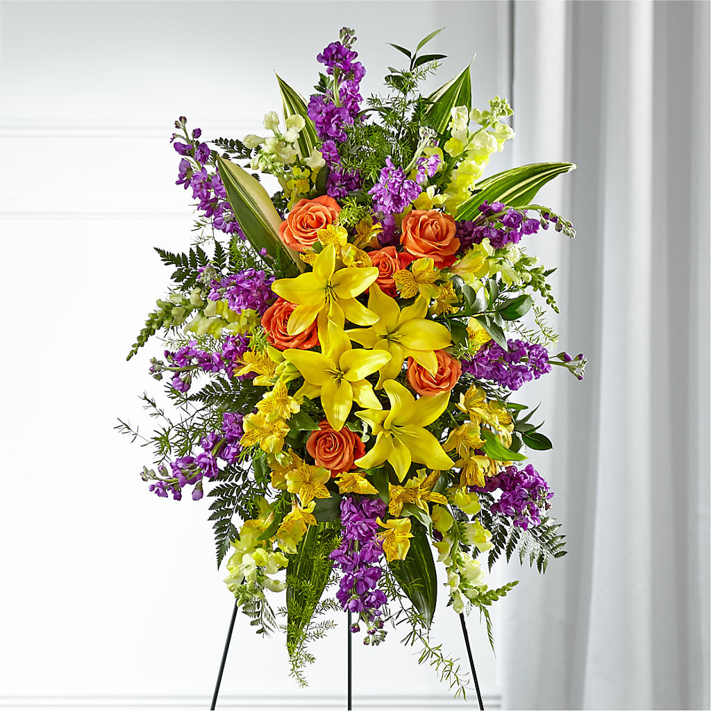 Thoughtful Prayers Standing Spray – Fairfield Florist, Fairfield CT