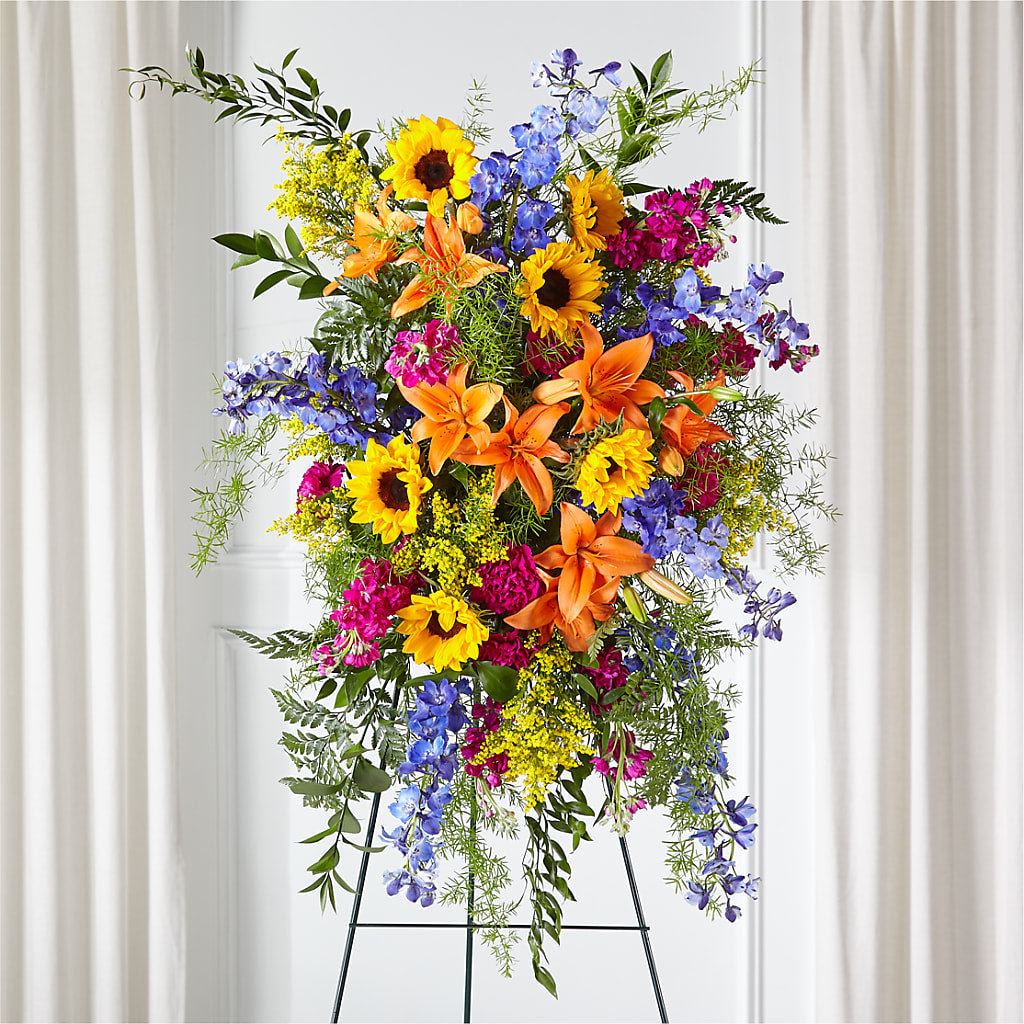 Sunlit Memories Standing Spray (Standard) – Fairfield Florist, Fairfield CT