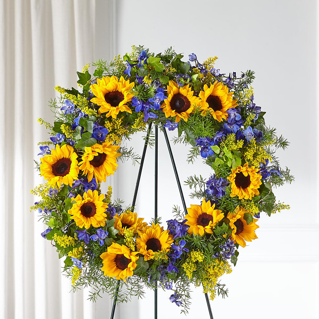 Bright Rays Wreath – Fairfield Florist, Fairfield CT
