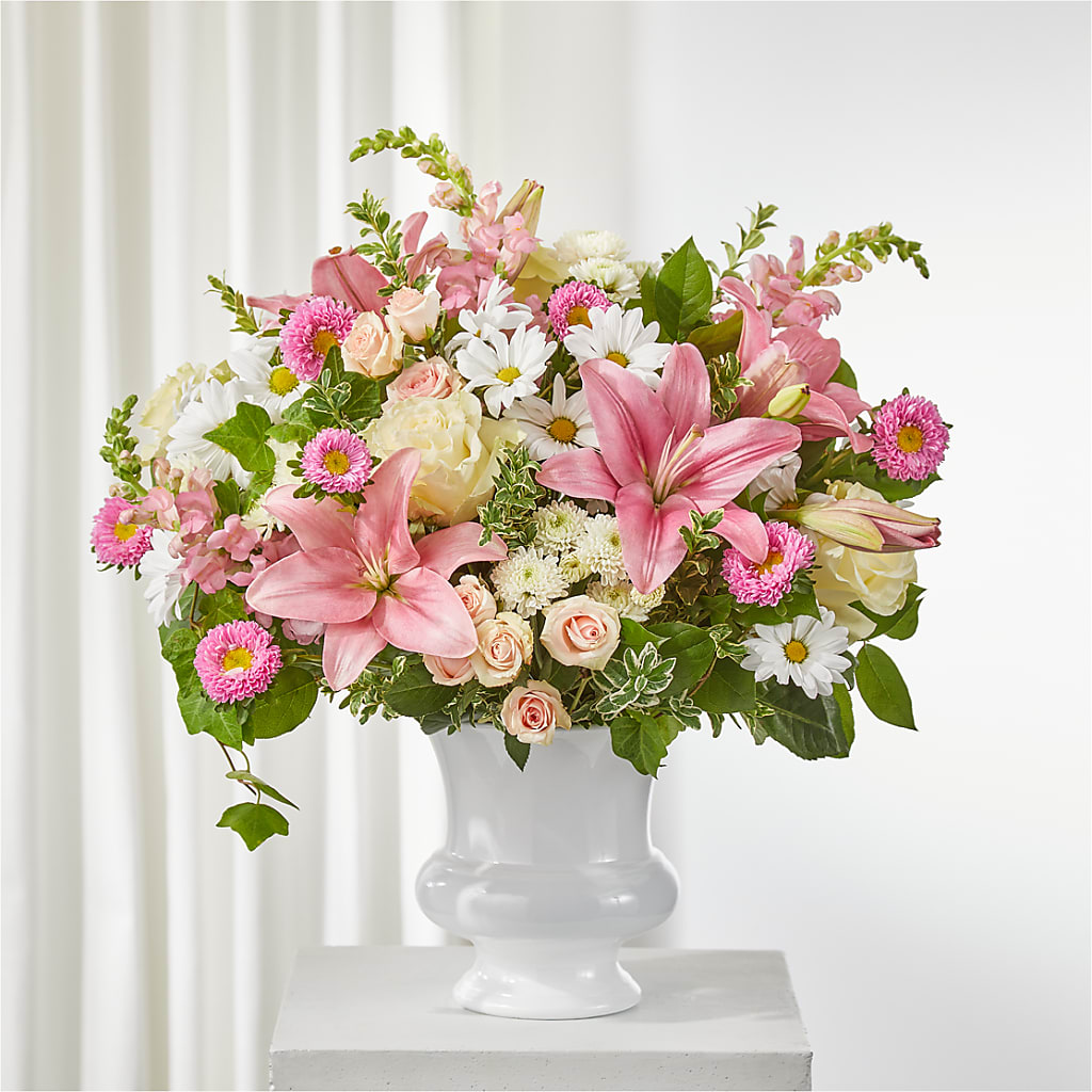 Empathetic Blooms Urn Arrangement – Fairfield Florist, Fairfield CT