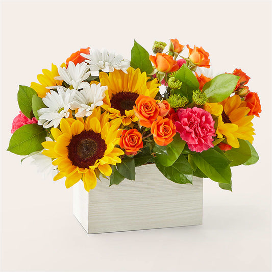 Sun-drenched Blooms Box Bouquet –  Fairfield Florist, Fairfield CT