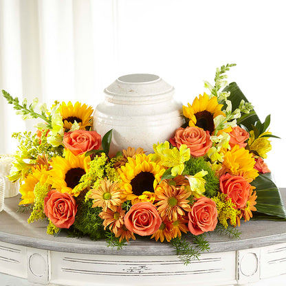 Faithful Sunflower Cremation Adornment –  Fairfield Florist, Fairfield CT