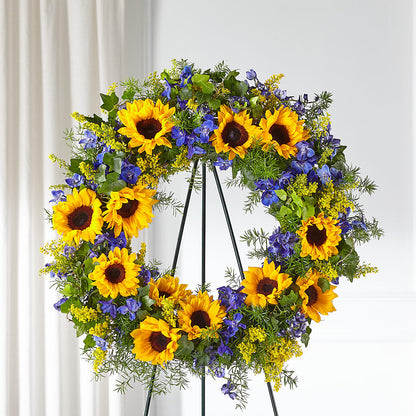 Bright Rays Wreath –  Fairfield Florist, Fairfield CT