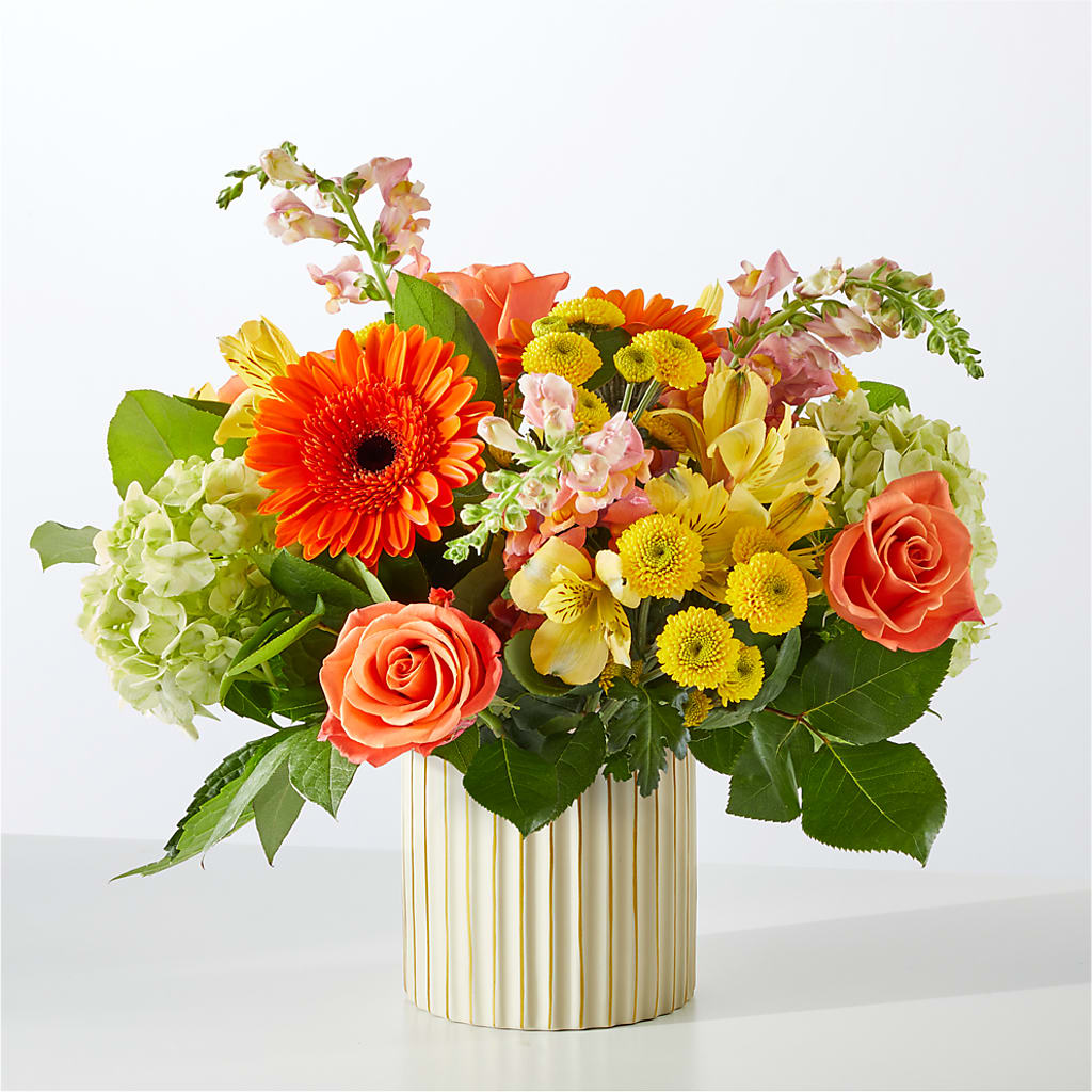 Autumn Sunshine Bouquet with Ivory Vase –  Fairfield Florist, Fairfield CT