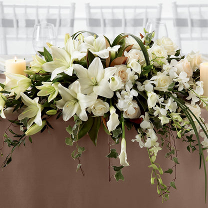 White Linen Arrangement –  Fairfield Florist, Fairfield CT